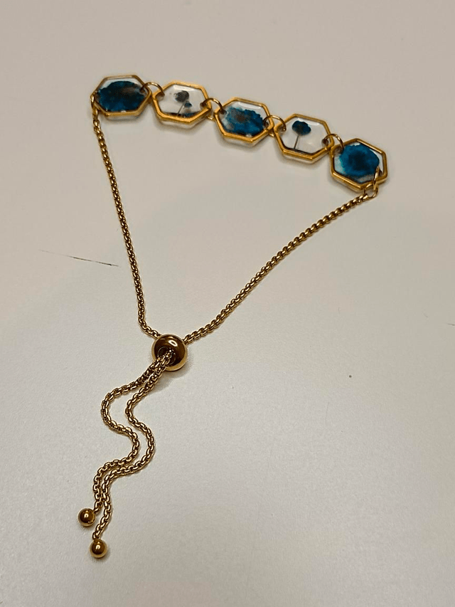 Bracelet Fleurs séchées Bleues