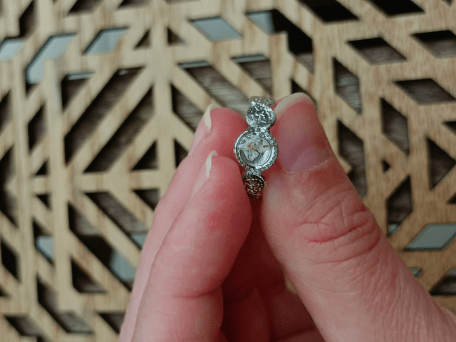Bague Fleur séchée Blanche
