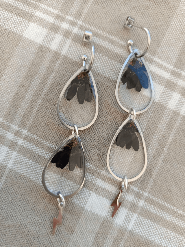 Modèle unique - Fleurs noires & gouttes