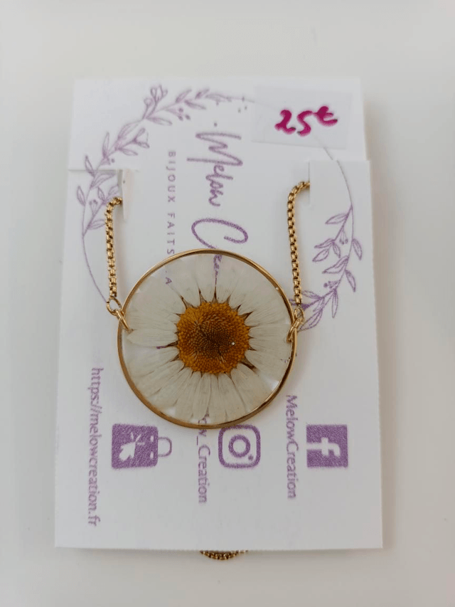 Parure - Collier + Bracelet - Marguerite/Pâquerette