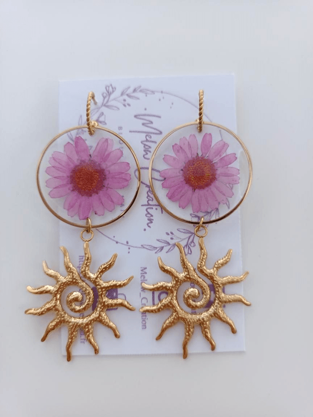 Modèle unique - Marguerite rose et soleil 