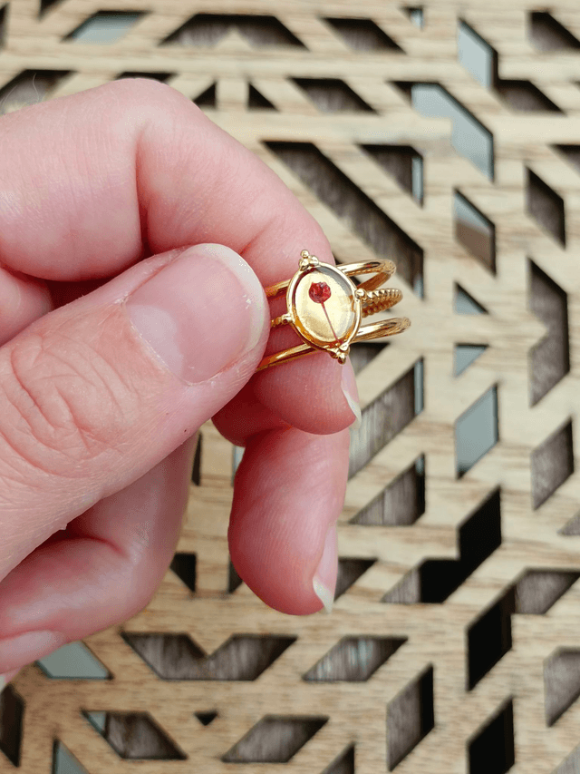Bague Fleur séchée Rouge