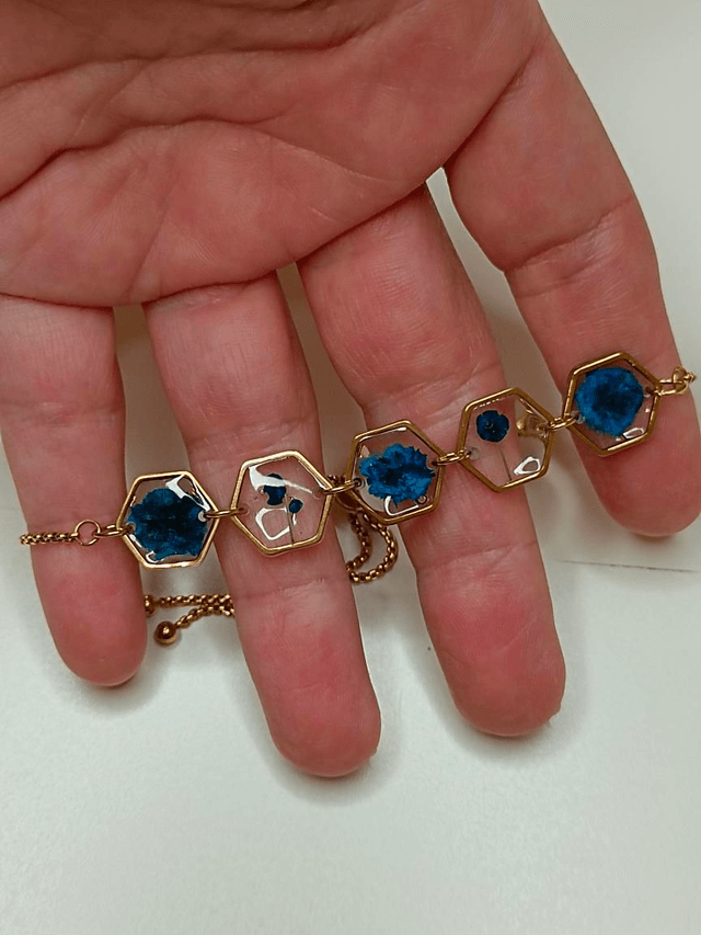 Bracelet Fleurs séchées Bleues