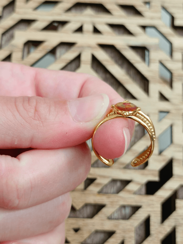 Bague Fleur séchée Rouge