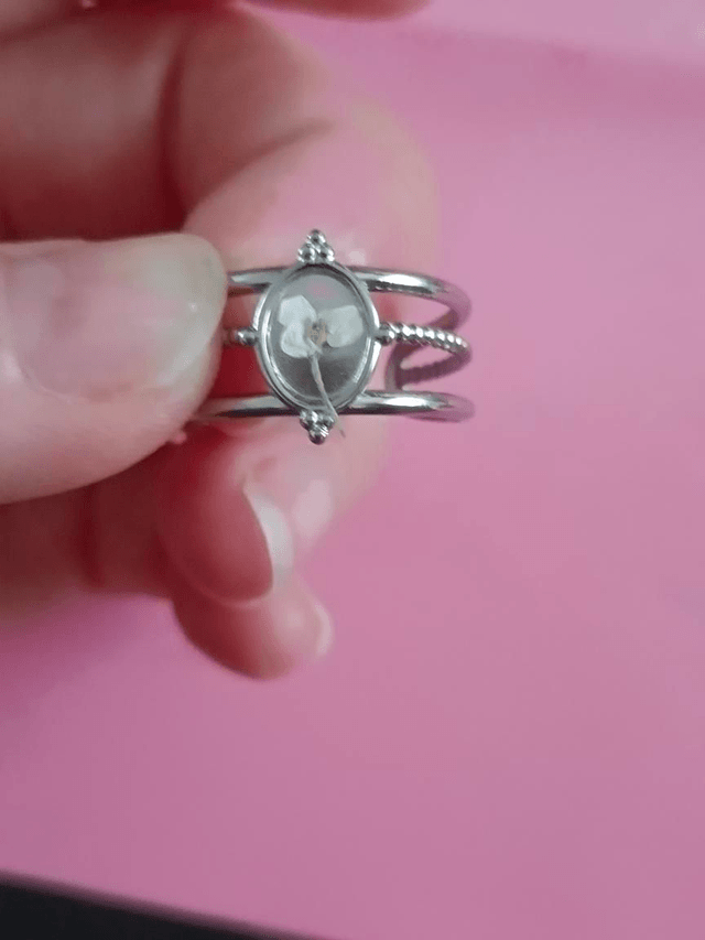 Bague Fleur séchée Blanche