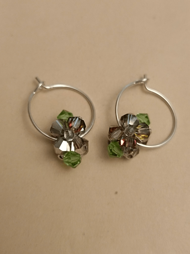 Fleur de verre - Argent - Vert clair