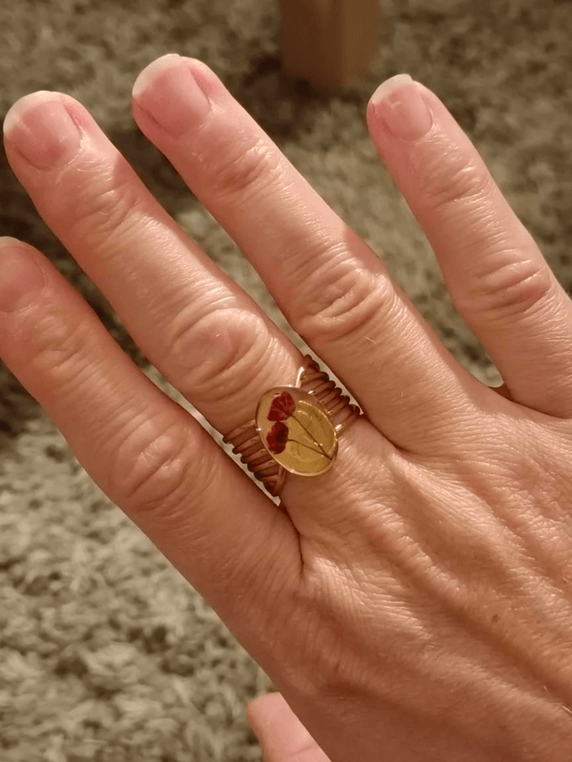 Bague Fleurs séchées Rouges