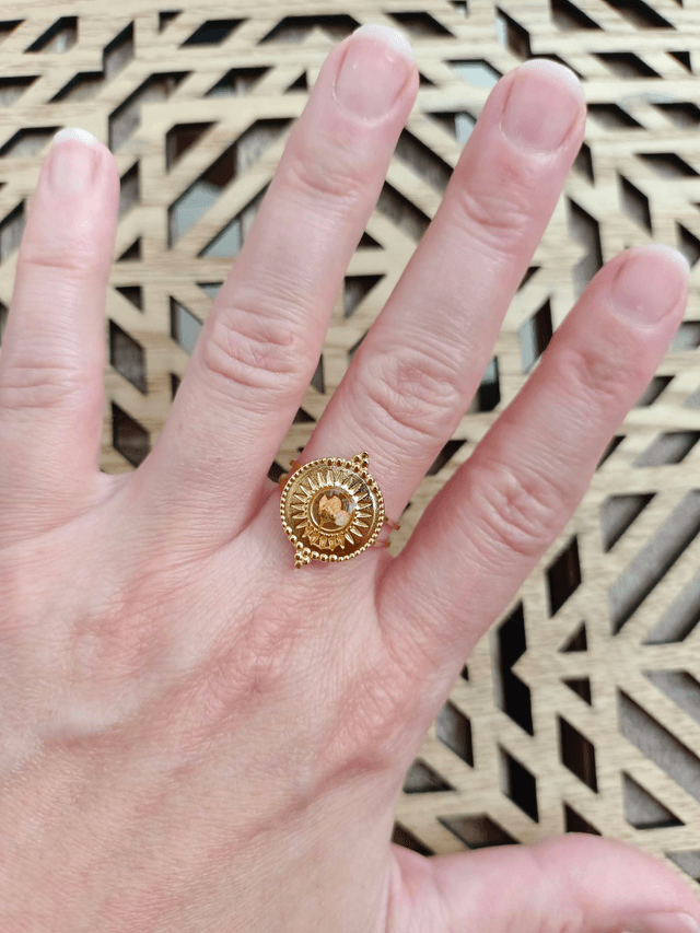 Bague Fleur Séchée Orange