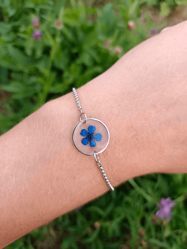 Bracelet Fleur séchée Bleue