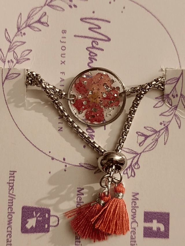 Bracelet pompons - Rose