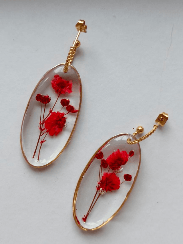 Modèle unique - Fleurs rouge ovale 