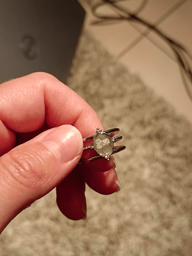 Bague Fleur séchée Blanche