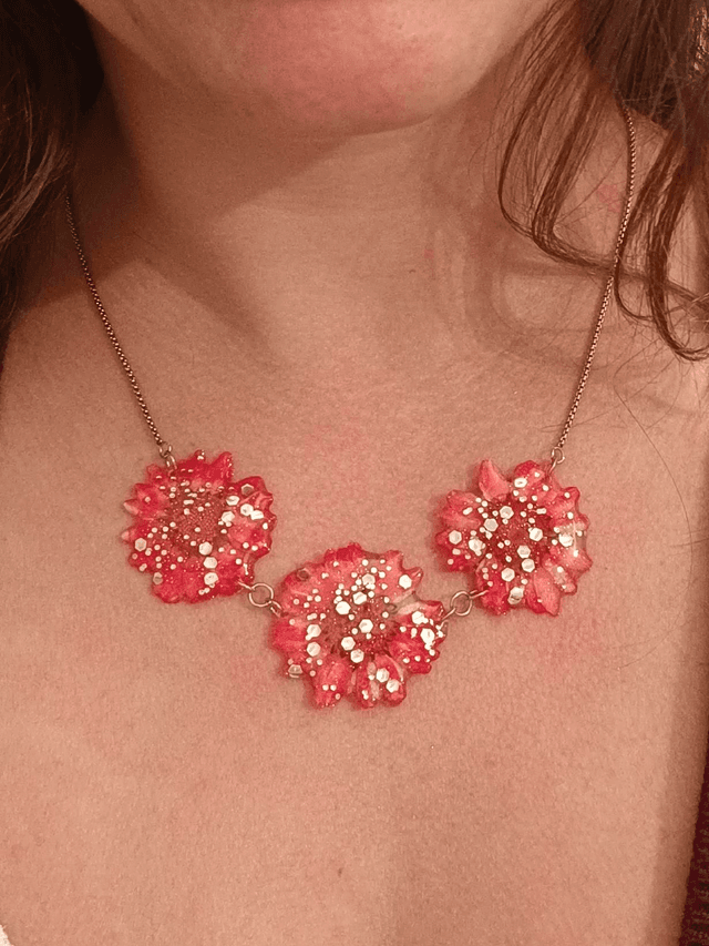 Modèle unique - Collier 3 fleurs séchées 