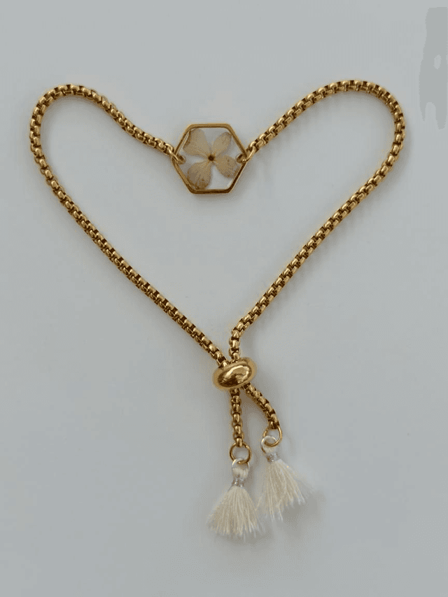 Bracelet Pompon Blanc cassé 